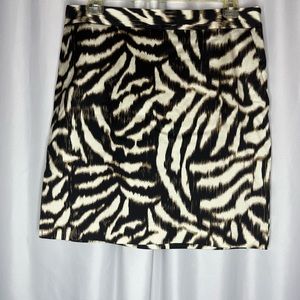 Cute Ann Taylor Animal Print Zebra Print Multicolor Casual Skirt - Size 8